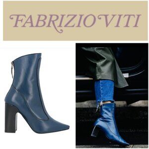 FABRIZIO VITI CAPALBIO LEATHER WINTER TIMELESS BOOTIE Size EU38/US 7.5